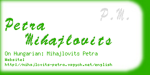 petra mihajlovits business card